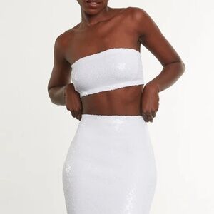 White Sequin Bandeau